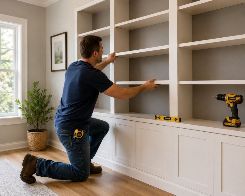 Built In Bookshelves Installation in Raleigh, NC